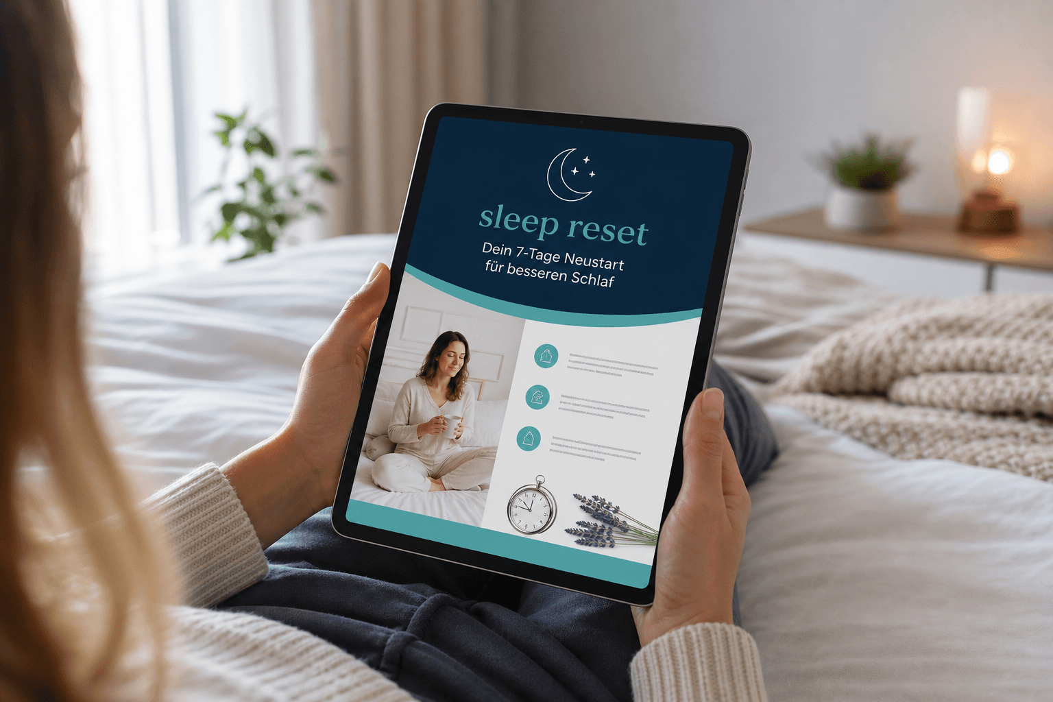 Schlaf-Reset Guide auf dem Tablet